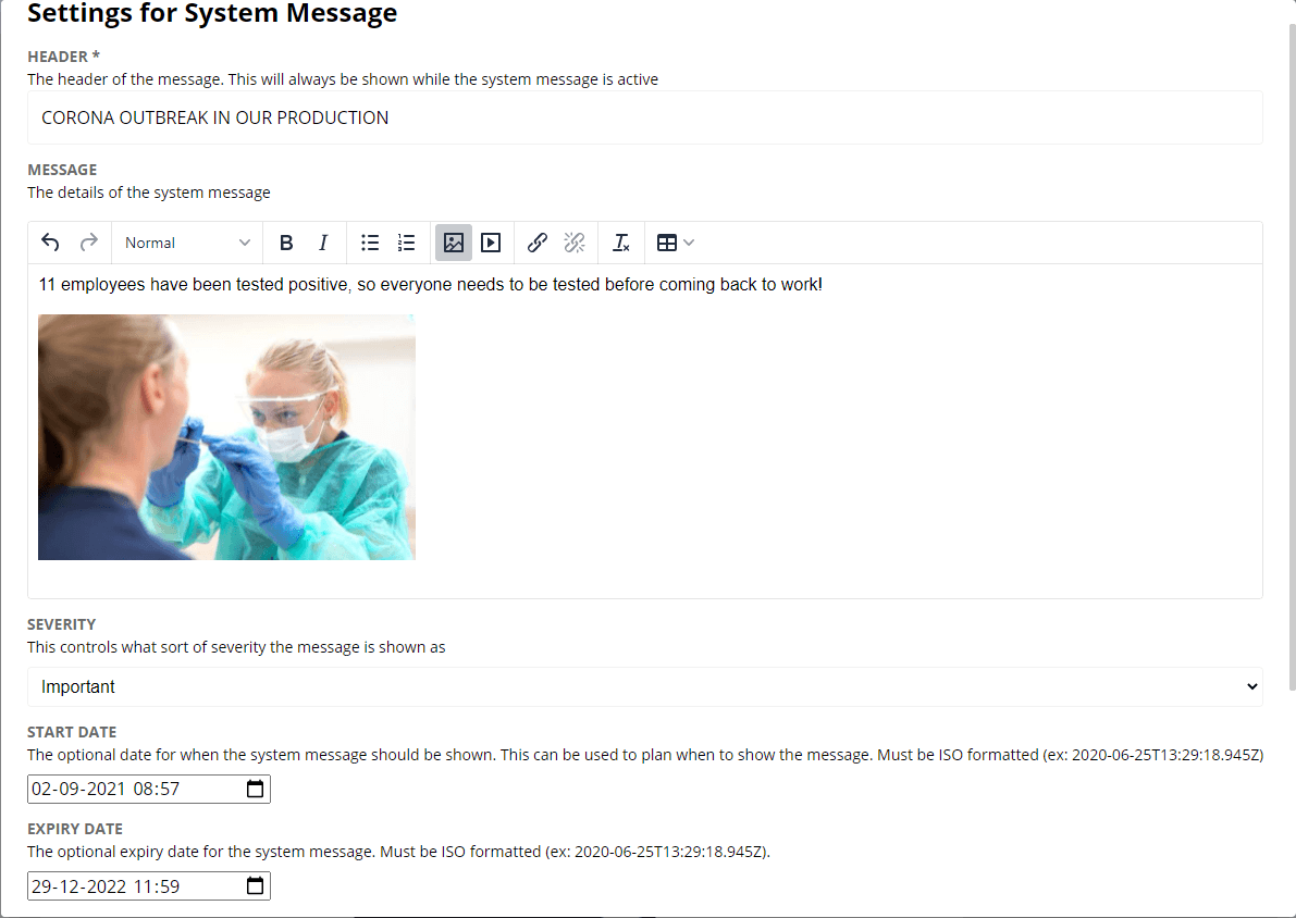 System Messages